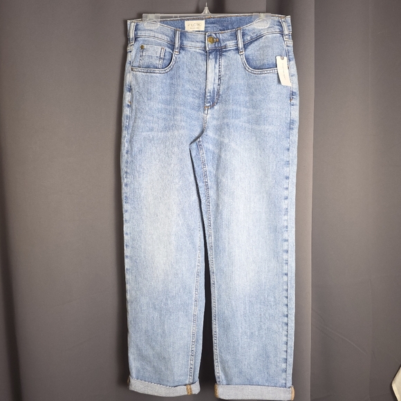 Anthropologie Pilcro Women’s Jeans 27 Light Wash Straight Cuffed Denim NWT - Picture 1 of 16